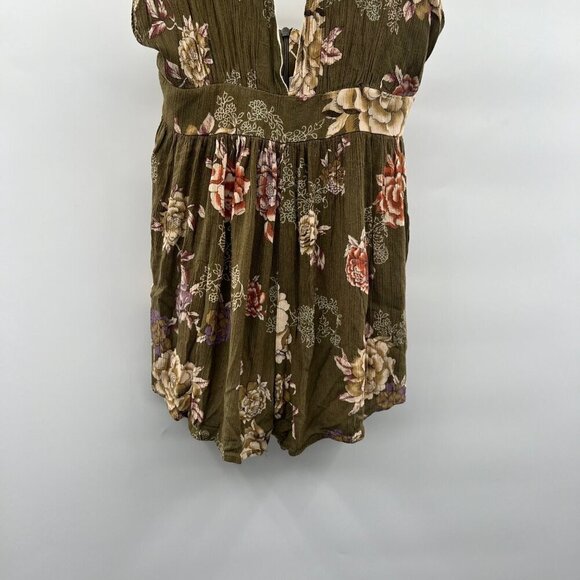 AUDREY 3+1 Sleeveless Floral Romper Green/Multi Women's Size Small - Picture 5 of 9